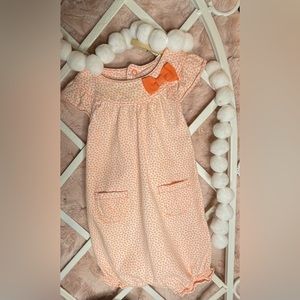 BABY GIRL ORANGE AND WHITE ROMPER | 6 MONTHS
